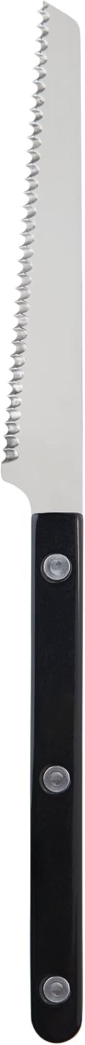 Serrated Knife 8.5 inches - Bistrot Collection - Perfect for Tomatoes, Lemons, Breads - Stainless Steel & Nylon - Dishwasher Safe - Black - Brilliant Finish