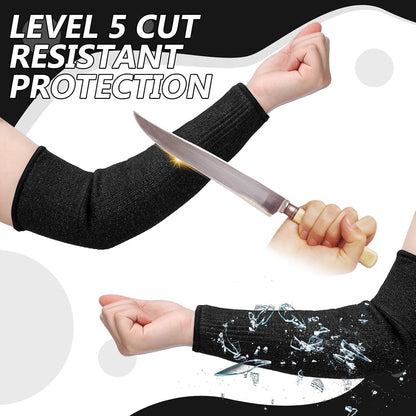 3 Pairs Arm Protectors for Thin Skin and Bruising Cut Resistant Forearm Sleeve Level 5 Arm Burn Protection Sleeve(12.6 Inch,Black)