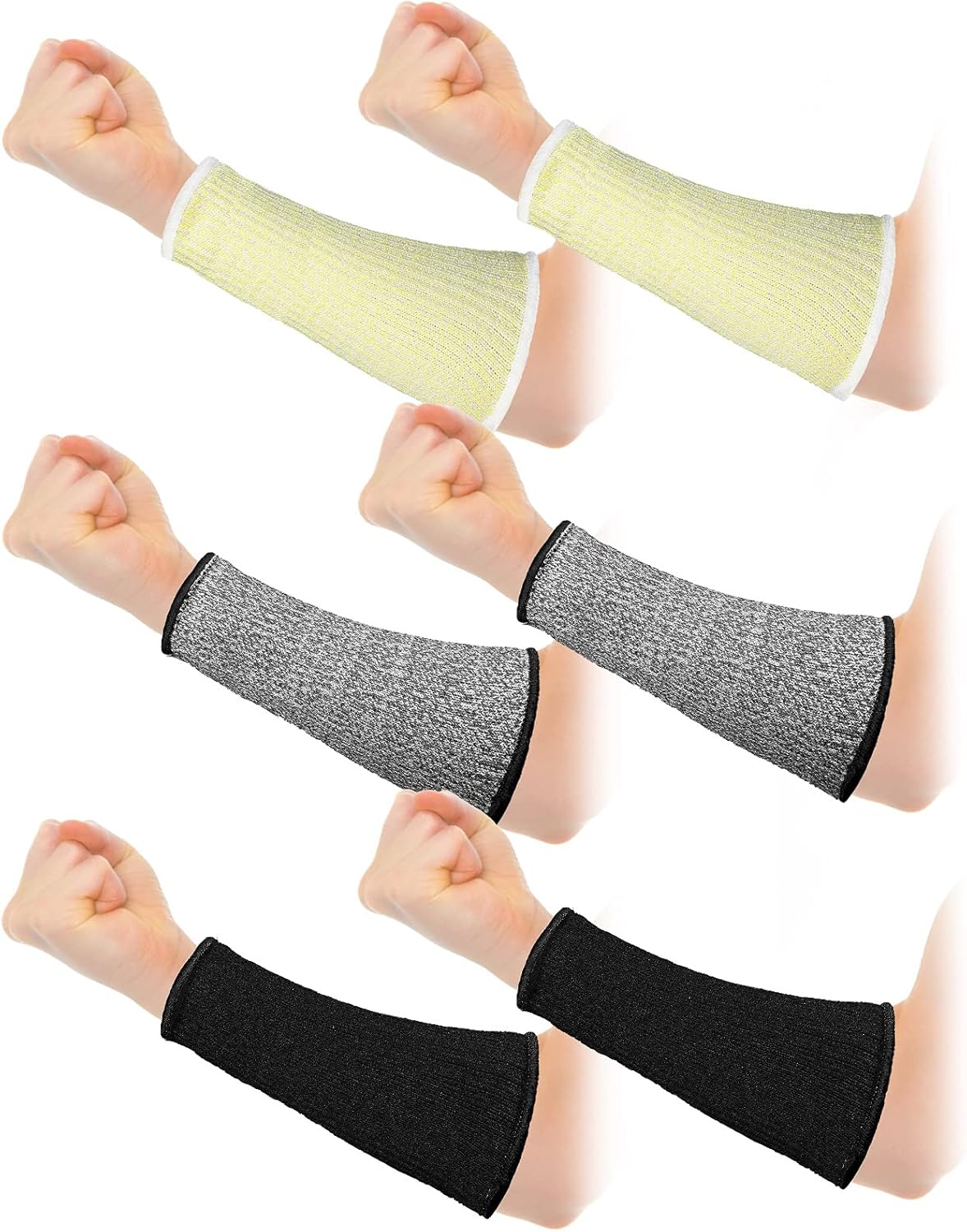 3 Pairs Arm Protectors for Thin Skin and Bruising Cut Resistant Forearm Sleeve Level 5 Arm Burn Protection Sleeve(12.6 Inch,Black)