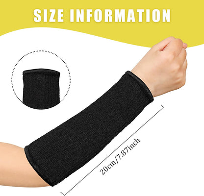 3 Pairs Arm Protectors for Thin Skin and Bruising Cut Resistant Forearm Sleeve Level 5 Arm Burn Protection Sleeve(12.6 Inch,Black)