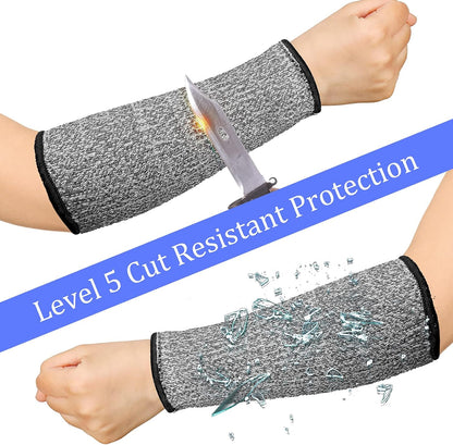 3 Pairs Arm Protectors for Thin Skin and Bruising Cut Resistant Forearm Sleeve Level 5 Arm Burn Protection Sleeve(12.6 Inch,Black)