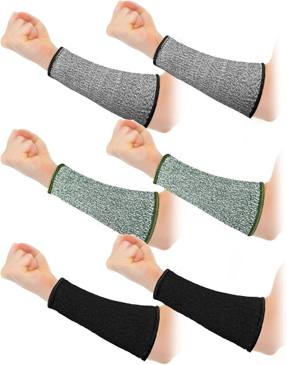 3 Pairs Arm Protectors for Thin Skin and Bruising Cut Resistant Forearm Sleeve Level 5 Arm Burn Protection Sleeve(12.6 Inch,Black)