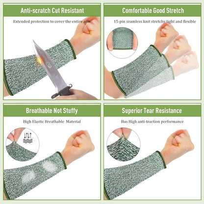 3 Pairs Arm Protectors for Thin Skin and Bruising Cut Resistant Forearm Sleeve Level 5 Arm Burn Protection Sleeve(12.6 Inch,Black)