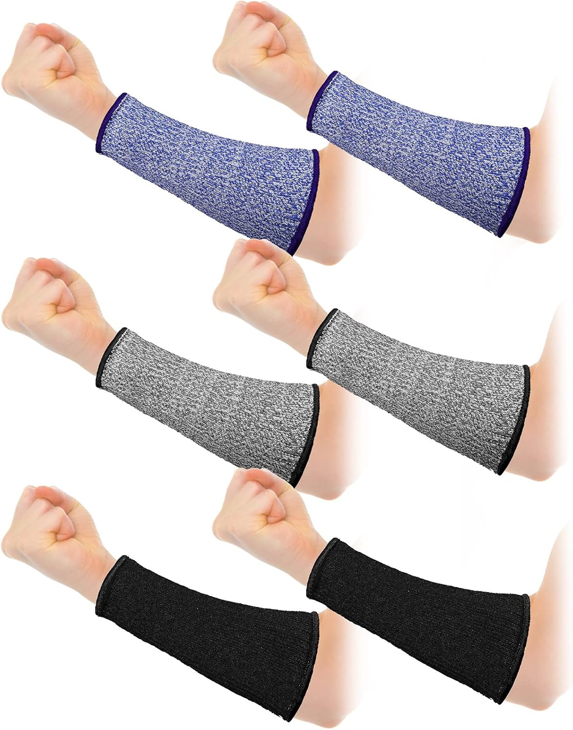 3 Pairs Arm Protectors for Thin Skin and Bruising Cut Resistant Forearm Sleeve Level 5 Arm Burn Protection Sleeve(12.6 Inch,Black)