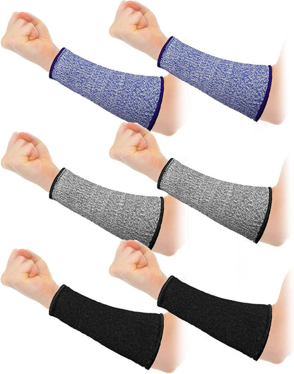 3 Pairs Arm Protectors for Thin Skin and Bruising Cut Resistant Forearm Sleeve Level 5 Arm Burn Protection Sleeve(12.6 Inch,Black)