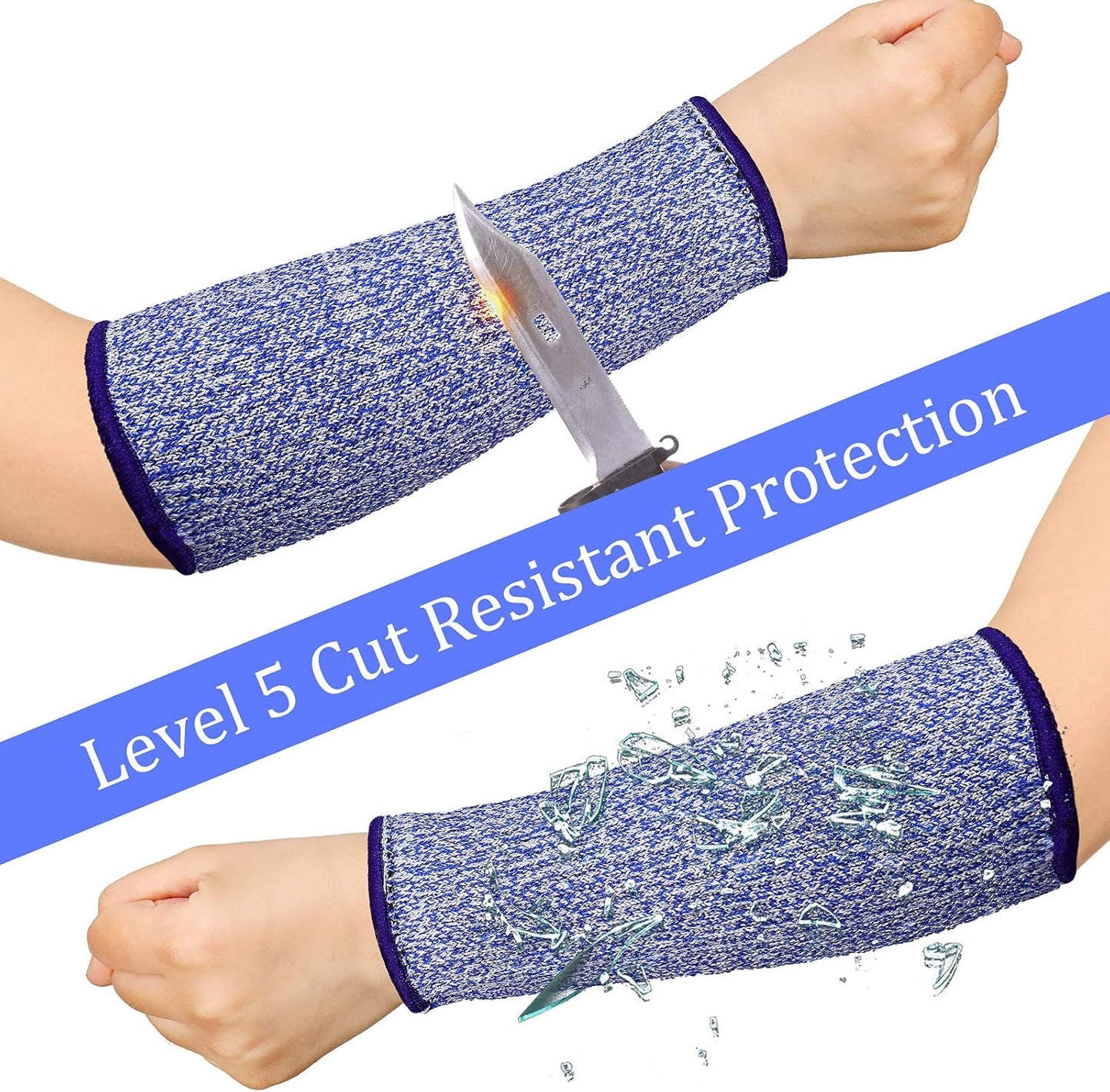 3 Pairs Arm Protectors for Thin Skin and Bruising Cut Resistant Forearm Sleeve Level 5 Arm Burn Protection Sleeve(12.6 Inch,Black)