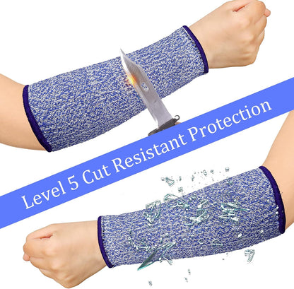 3 Pairs Arm Protectors for Thin Skin and Bruising Cut Resistant Forearm Sleeve Level 5 Arm Burn Protection Sleeve(12.6 Inch,Black)