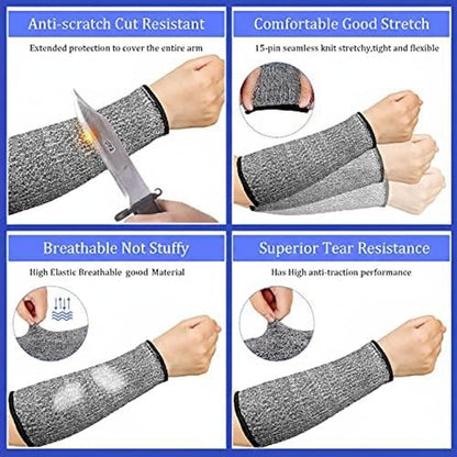 3 Pairs Arm Protectors for Thin Skin and Bruising Cut Resistant Forearm Sleeve Level 5 Arm Burn Protection Sleeve(12.6 Inch,Black)