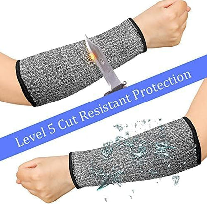 3 Pairs Arm Protectors for Thin Skin and Bruising Cut Resistant Forearm Sleeve Level 5 Arm Burn Protection Sleeve(12.6 Inch,Black)