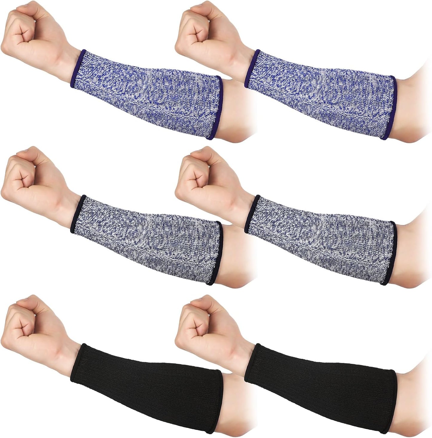3 Pairs Arm Protectors for Thin Skin and Bruising Cut Resistant Forearm Sleeve Level 5 Arm Burn Protection Sleeve(12.6 Inch,Black)