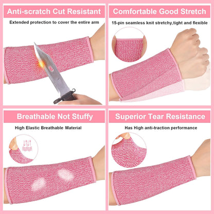 3 Pairs Arm Protectors for Thin Skin and Bruising Cut Resistant Forearm Sleeve Level 5 Arm Burn Protection Sleeve(12.6 Inch,Black)