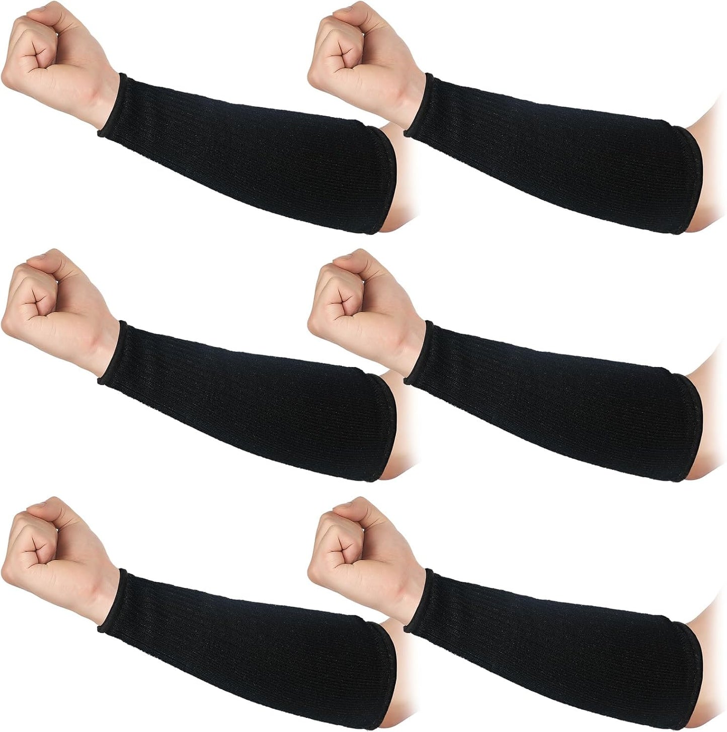 3 Pairs Arm Protectors for Thin Skin and Bruising Cut Resistant Forearm Sleeve Level 5 Arm Burn Protection Sleeve(12.6 Inch,Black)