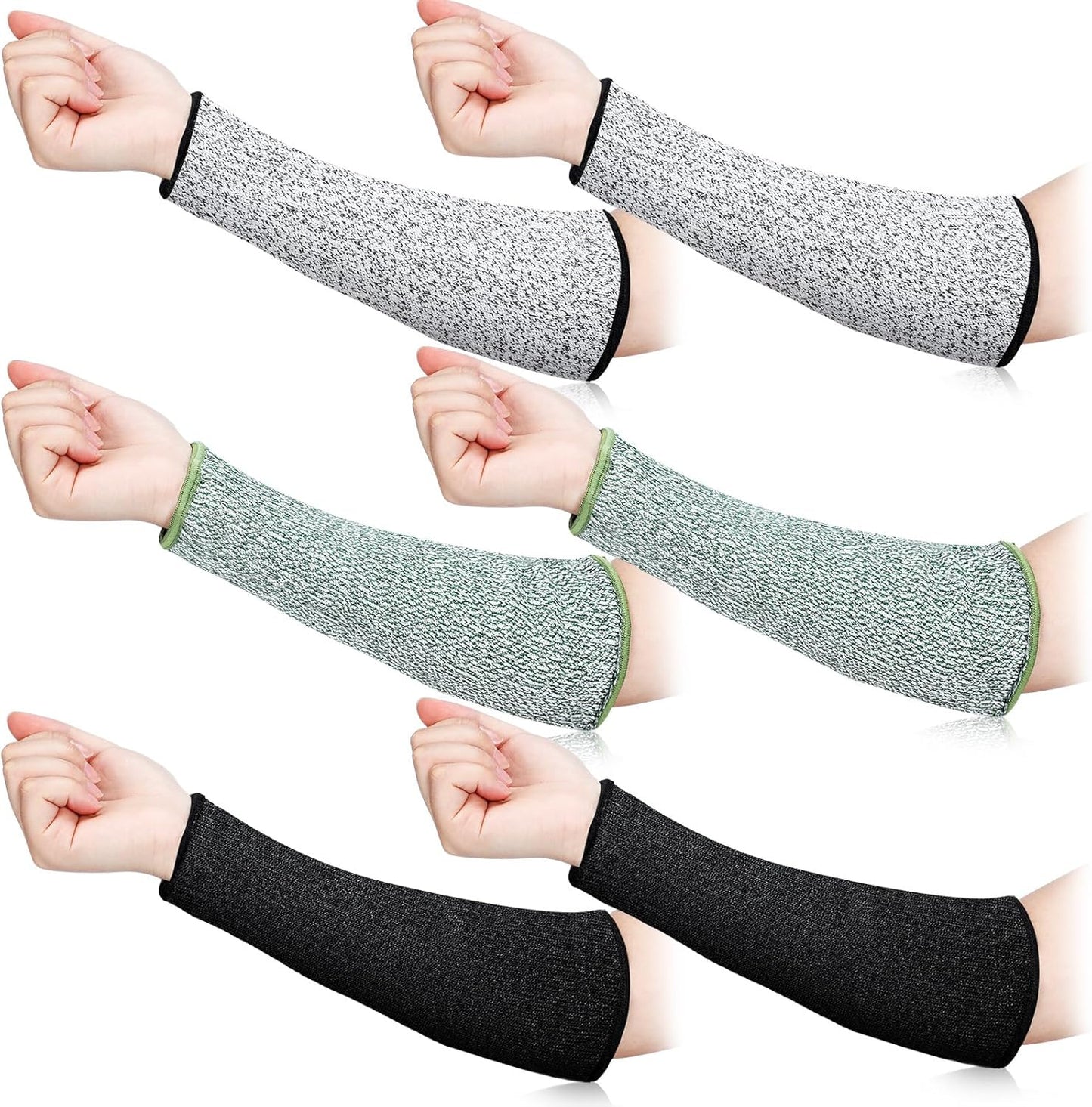 3 Pairs Arm Protectors for Thin Skin and Bruising Cut Resistant Forearm Sleeve Level 5 Arm Burn Protection Sleeve(12.6 Inch,Black)