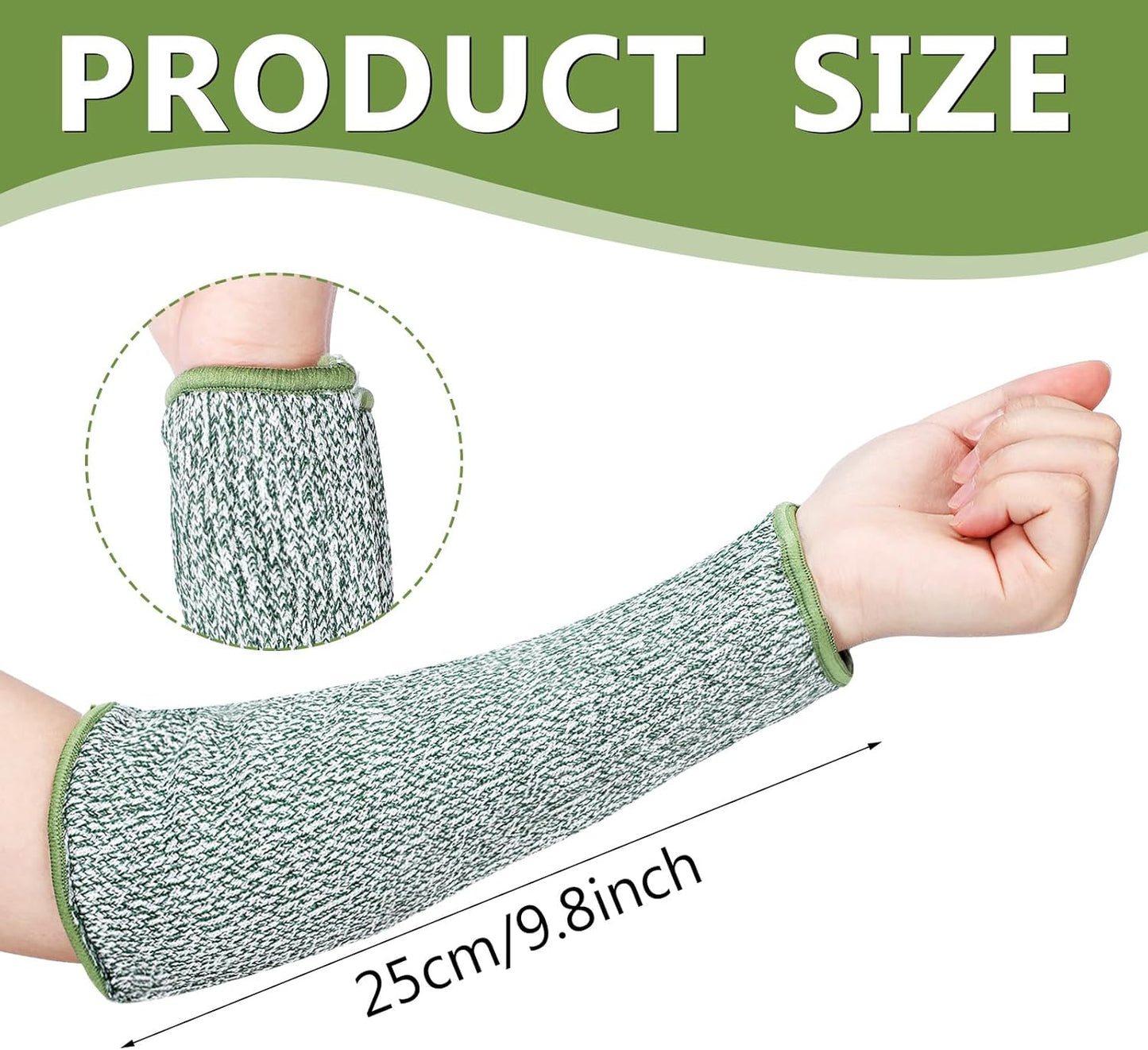 3 Pairs Arm Protectors for Thin Skin and Bruising Cut Resistant Forearm Sleeve Level 5 Arm Burn Protection Sleeve(12.6 Inch,Black)