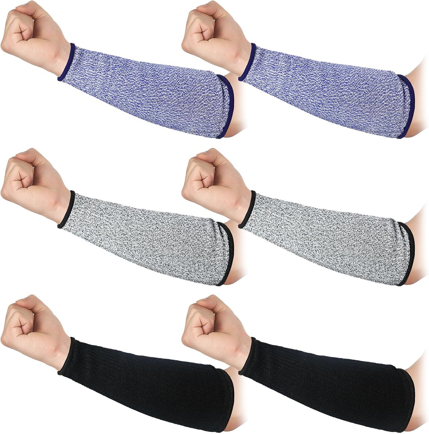 3 Pairs Arm Protectors for Thin Skin and Bruising Cut Resistant Forearm Sleeve Level 5 Arm Burn Protection Sleeve(12.6 Inch,Black)