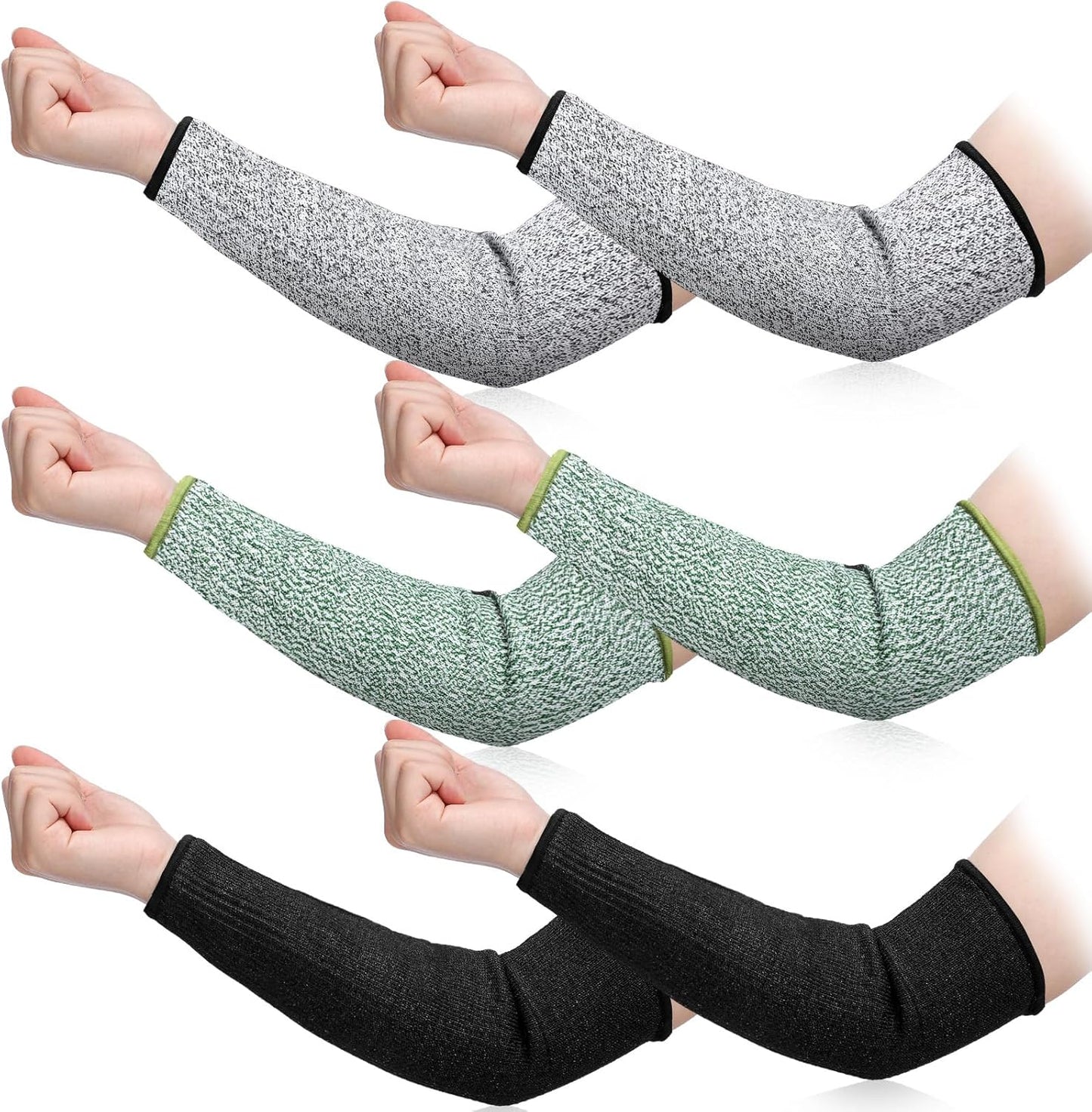 3 Pairs Arm Protectors for Thin Skin and Bruising Cut Resistant Forearm Sleeve Level 5 Arm Burn Protection Sleeve(12.6 Inch,Black)