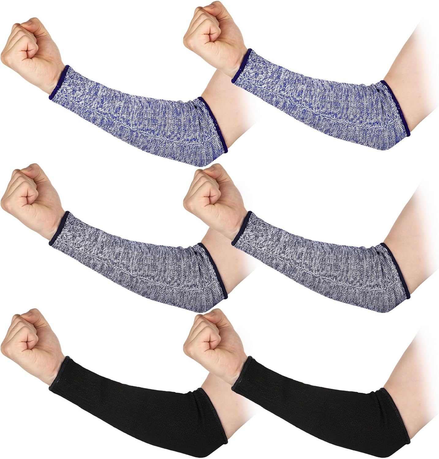 3 Pairs Arm Protectors for Thin Skin and Bruising Cut Resistant Forearm Sleeve Level 5 Arm Burn Protection Sleeve(12.6 Inch,Black)