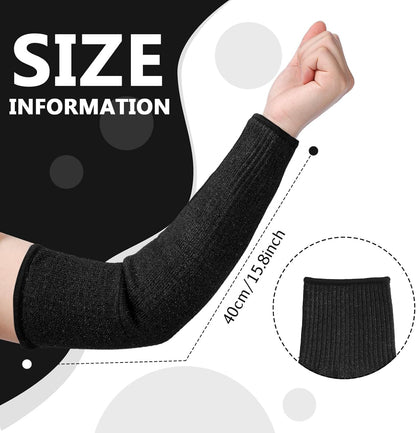 3 Pairs Arm Protectors for Thin Skin and Bruising Cut Resistant Forearm Sleeve Level 5 Arm Burn Protection Sleeve(12.6 Inch,Black)