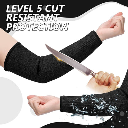 3 Pairs Arm Protectors for Thin Skin and Bruising Cut Resistant Forearm Sleeve Level 5 Arm Burn Protection Sleeve(12.6 Inch,Black)
