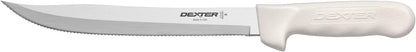S142-9SC-PCP Sani-Safe 13563 Utility Slicer, 9" Scalloped DEXSTEEL High Carbon Blade, Textured White Polypropylene Slip Resistant Handle, Kitchen Knife for Meats and Produce