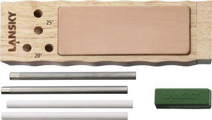 Diamond/Ceramic 4 Rod TurnBox Crock Stick® Knife Sharpener with Leather Strop, 20° & 25° Angles