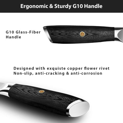 Damascus Fruit Knife 4", Ultra Sharp Paring Knife, 67 Layers Damascus Steel VG10 Core Multipurpose Small Kitchen Knife Professional Peeling Knives, G10 Handle with Rivet Chef Gift