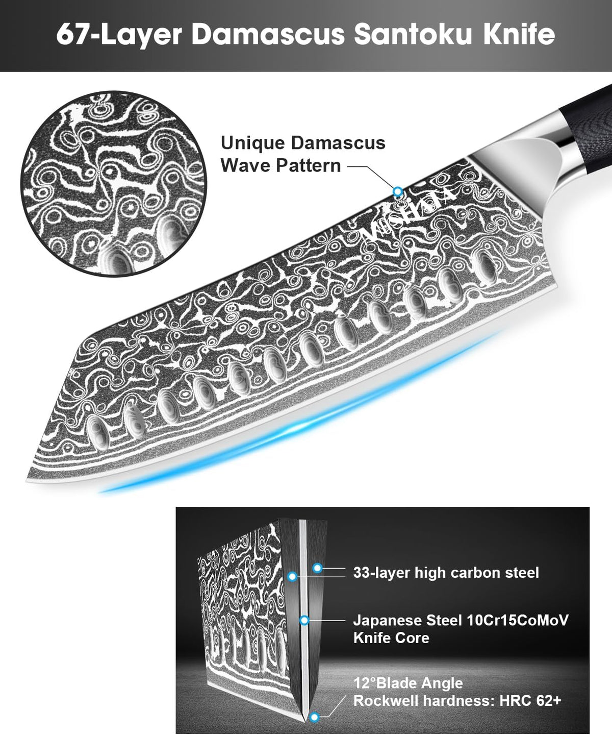 Damascus Fruit Knife 4", Ultra Sharp Paring Knife, 67 Layers Damascus Steel VG10 Core Multipurpose Small Kitchen Knife Professional Peeling Knives, G10 Handle with Rivet Chef Gift