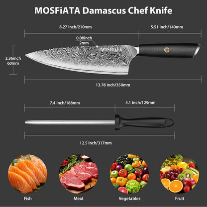 Damascus Fruit Knife 4", Ultra Sharp Paring Knife, 67 Layers Damascus Steel VG10 Core Multipurpose Small Kitchen Knife Professional Peeling Knives, G10 Handle with Rivet Chef Gift