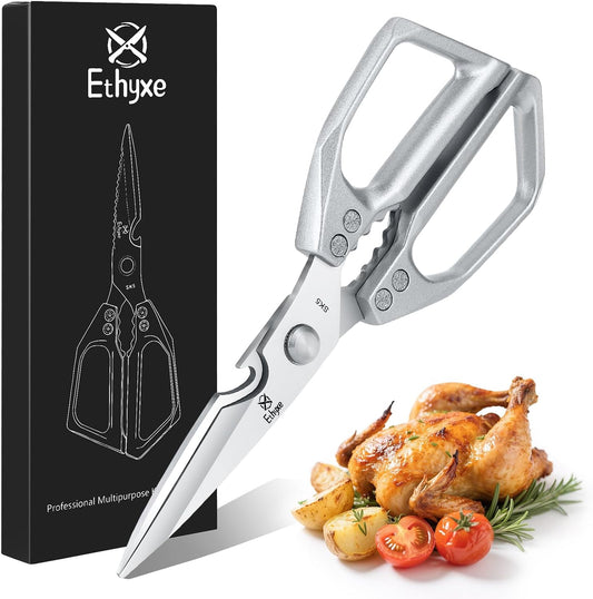 Kitchen Scissors All Purpose - Heavy Duty Poultry Shears, Ultra Sharp Japanese Steel Cooking Scissors for Food, Dishwasher Safe