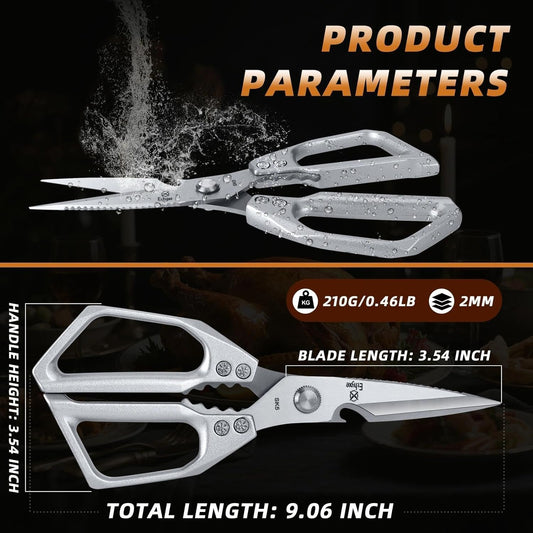 Kitchen Scissors All Purpose - Heavy Duty Poultry Shears, Ultra Sharp Japanese Steel Cooking Scissors for Food, Dishwasher Safe