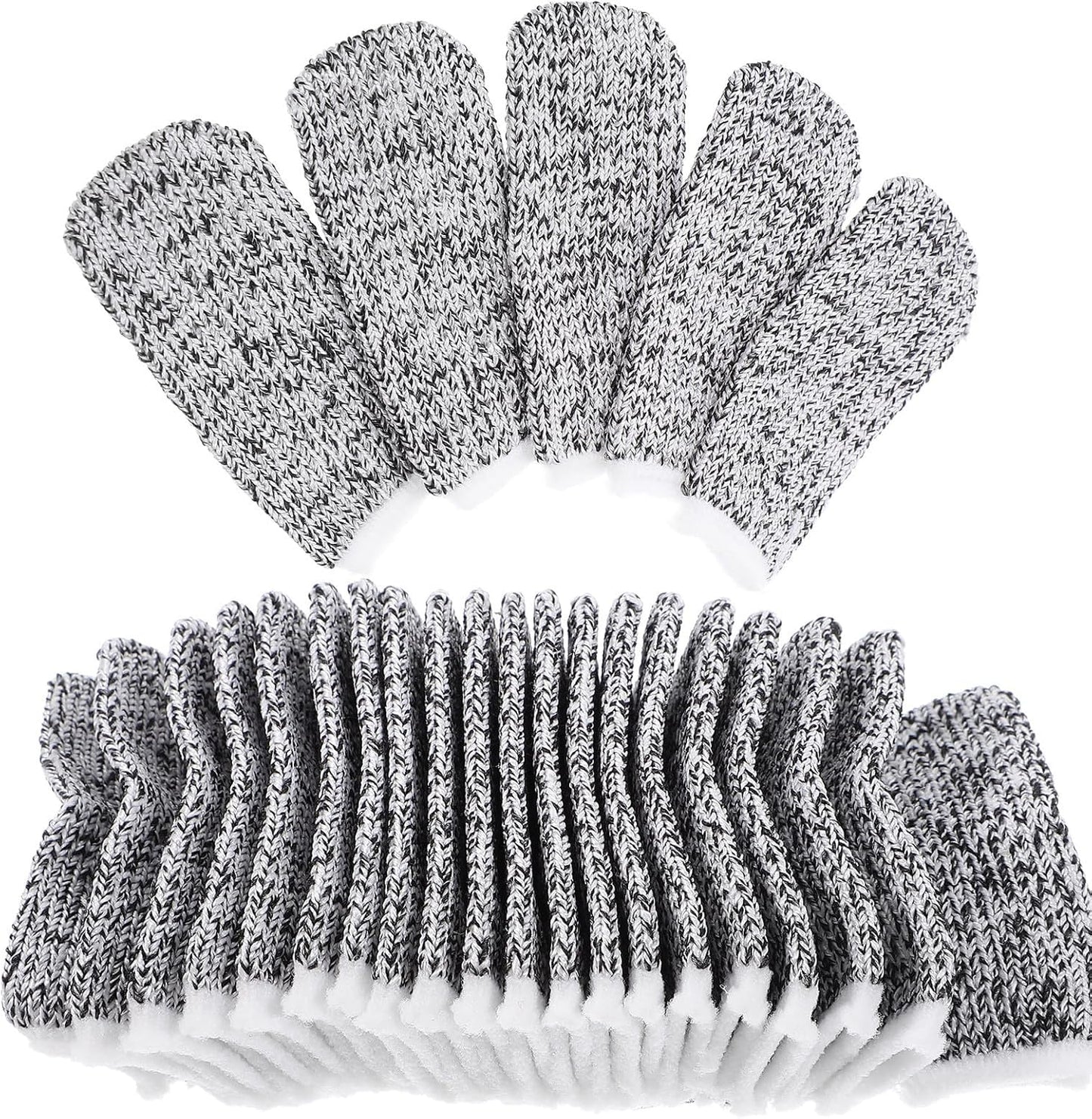 60pcs Cut-Resistant Finger Sleeve Protectors, Breathable Nylon Finger Caps with Fingertip Guard for Kitchen Cutting and DIY Work Safety