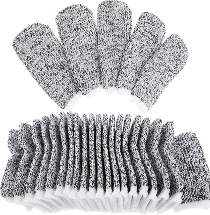 60pcs Cut-Resistant Finger Sleeve Protectors, Breathable Nylon Finger Caps with Fingertip Guard for Kitchen Cutting and DIY Work Safety
