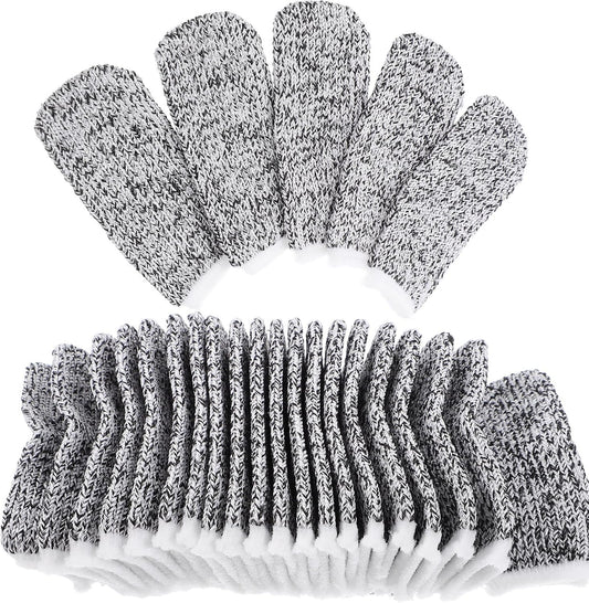 60pcs Cut-Resistant Finger Sleeve Protectors, Breathable Nylon Finger Caps with Fingertip Guard for Kitchen Cutting and DIY Work Safety