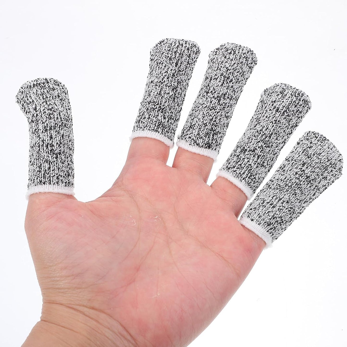 60pcs Cut-Resistant Finger Sleeve Protectors, Breathable Nylon Finger Caps with Fingertip Guard for Kitchen Cutting and DIY Work Safety