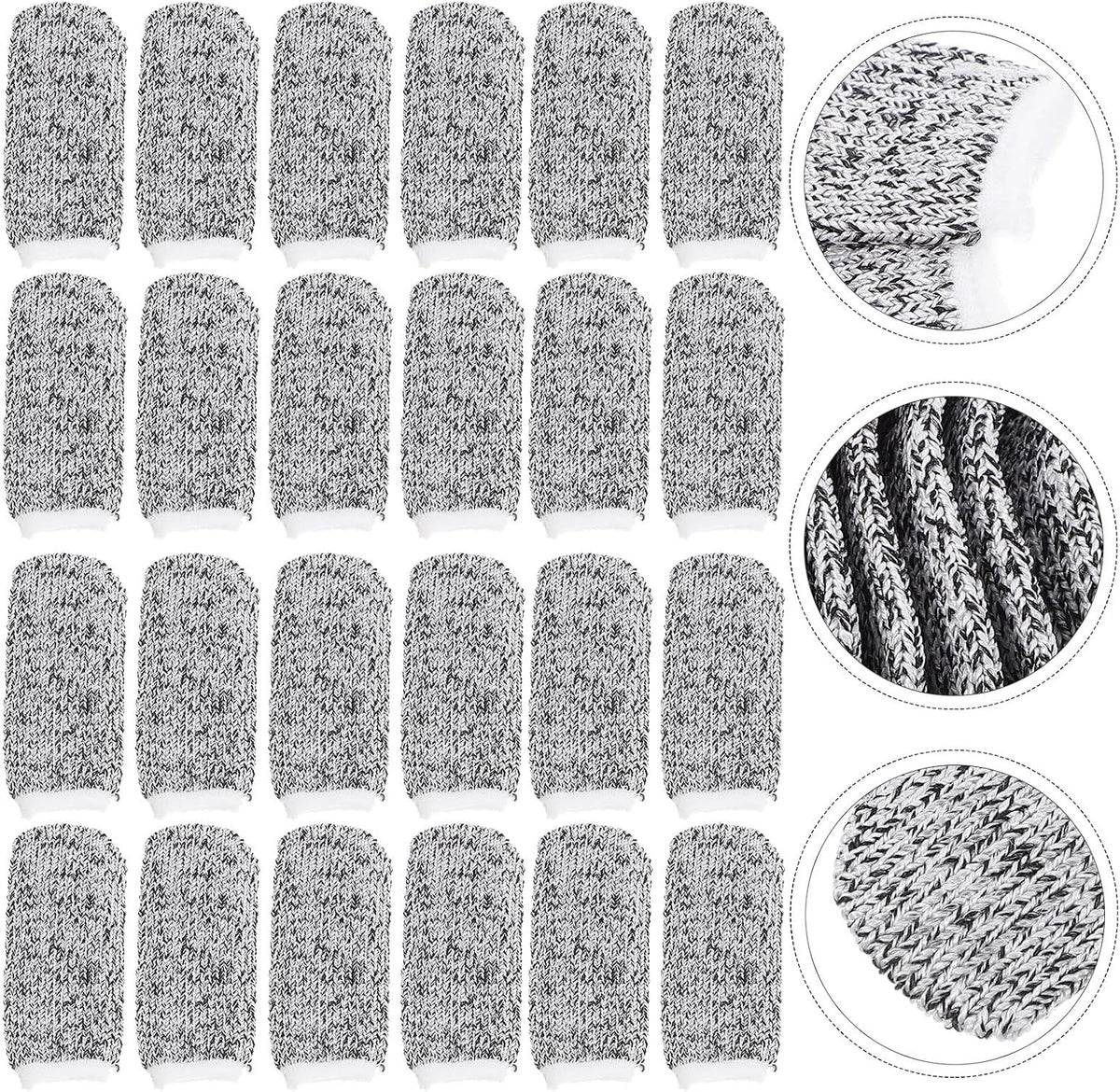 60pcs Cut-Resistant Finger Sleeve Protectors, Breathable Nylon Finger Caps with Fingertip Guard for Kitchen Cutting and DIY Work Safety