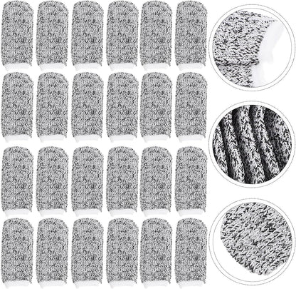 60pcs Cut-Resistant Finger Sleeve Protectors, Breathable Nylon Finger Caps with Fingertip Guard for Kitchen Cutting and DIY Work Safety