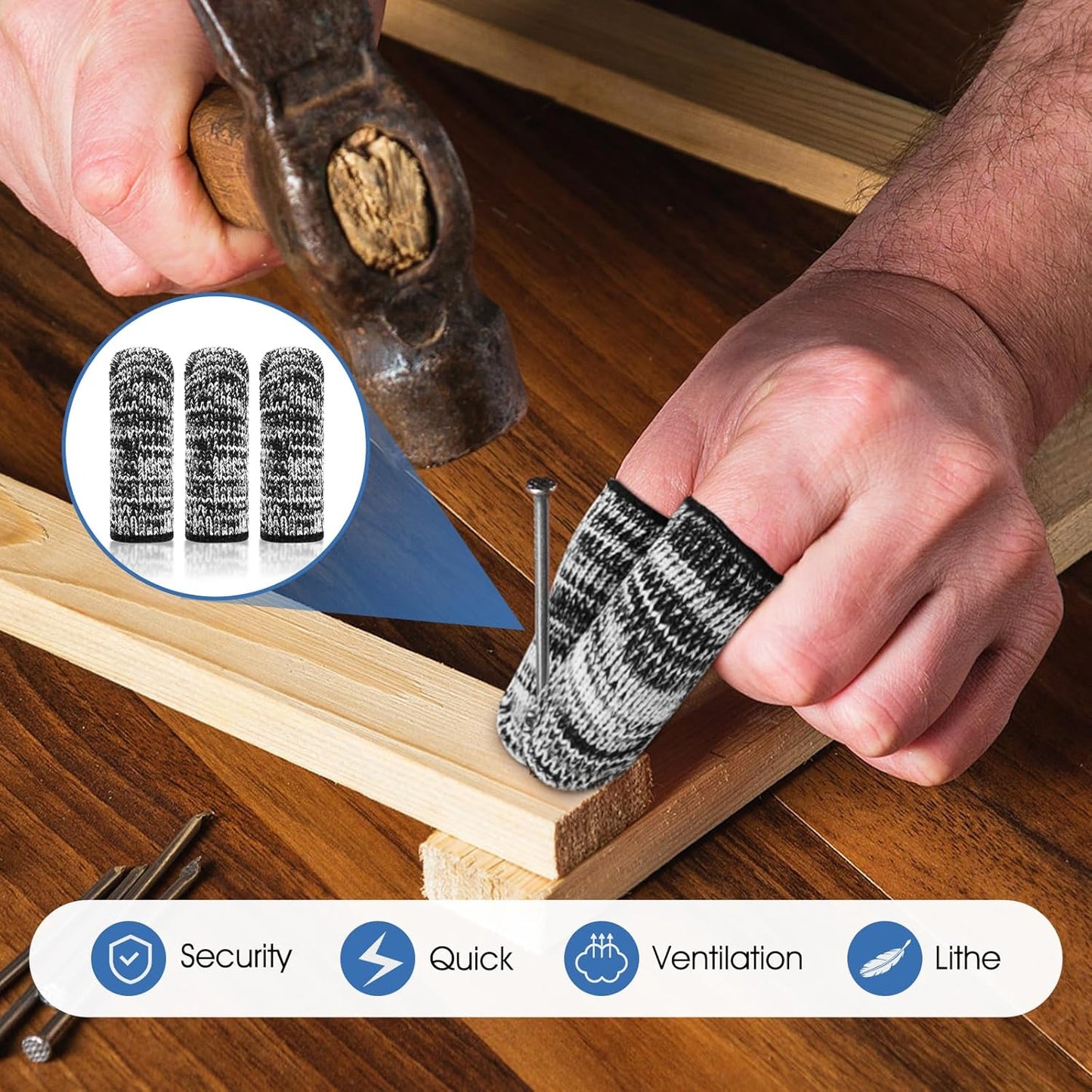 Cut Resistant Finger Cots - HPPE, Non-Slip, Breathable