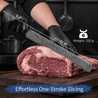 Brisket Knife 11.6 Inch, 67-Layer Damascus Steel Carving Knife, G10 Handle | Japanese Carving Knife for Meat with Ergonomic Full Tang Handle, Slicing Knife for BBQ, Roasts & Turkey - Zeus Series