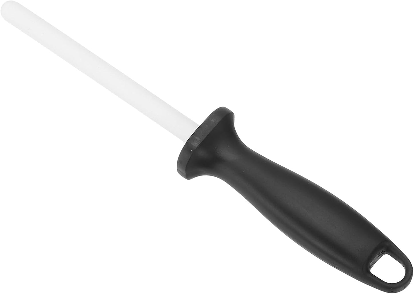 5 Inch Ceramic Knife Sharpener Honing Rod, High Hardness Sharpening Rod Knife Sharpener Steel for Kitchen Knife White