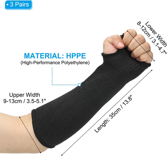 Cut Resistant Sleeve, Arm Safety Protectors Sleeves with Thumb Hole Forearm Guard Sleeves