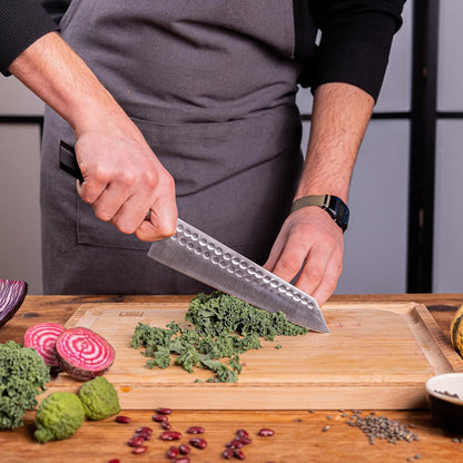 3.5-inch Bunka Paring Knife | Ultra Sharp Japanese 440C Stainless Steel | Hammered Tsuchime Finish | Ebony Handle | Hidden Full Tang | Precision Knife for Peeling & Trimming