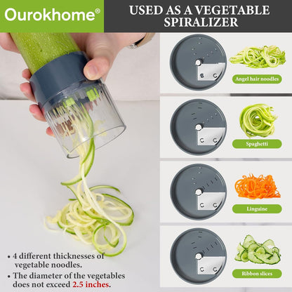 Vegetable Chopper with Container, 8-Blade Onion Chopper & Mandolin Slicer, 2-Lid Food Dicer with Safety Lock, Veggie Shredder Grater for Kitchen Meal Prep, Kitchen Gadgets (8 in 1, Gray)