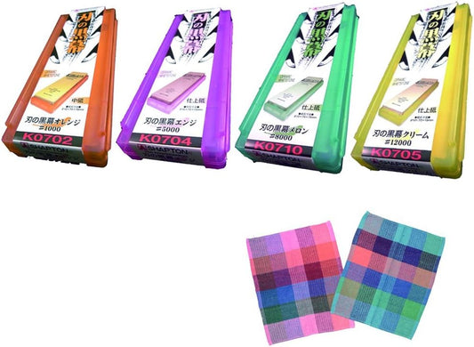 Ha No Kuromaku Ceramic Whetstone (F-set) Medium Grit (#1000) + Fine Grit (#5000) + Fine Grit (#8000) + Ultra Fine Grit (#12000)