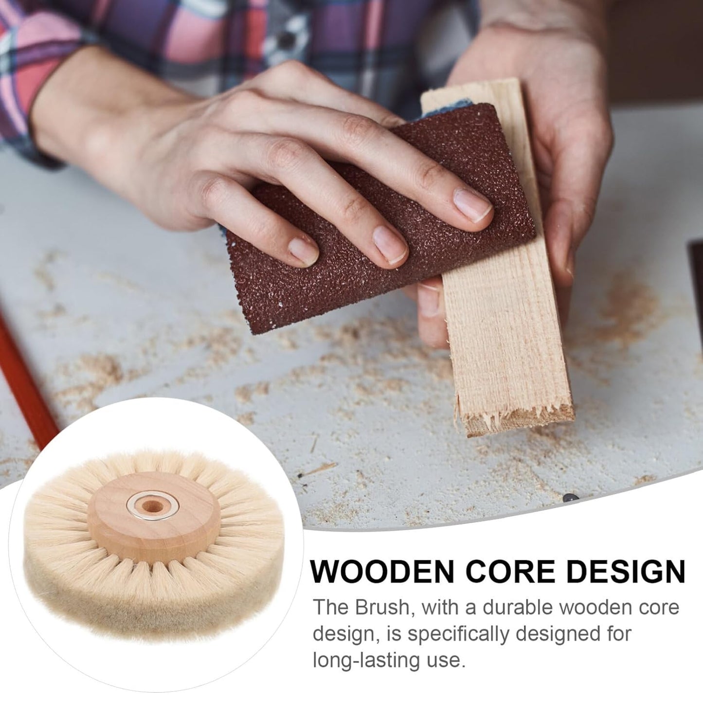 Brush Wheel Core Reusable Polishing and Cleaning Brush for Drill Attachments for Crevices and Rust Removal Multi-Row Bristle Design