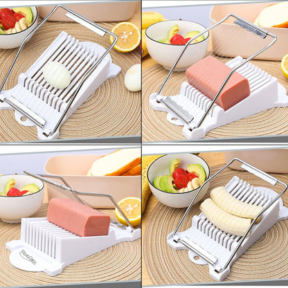 Spam Slicer, Easy Luncheon Meat Cutter with Stainless Wires, Multi-purpose Soft Food Cutter for Luncheon Meat, Fruit of Kitchen Home Use, Durable and Rust Resistant Food Prep Accessory,White