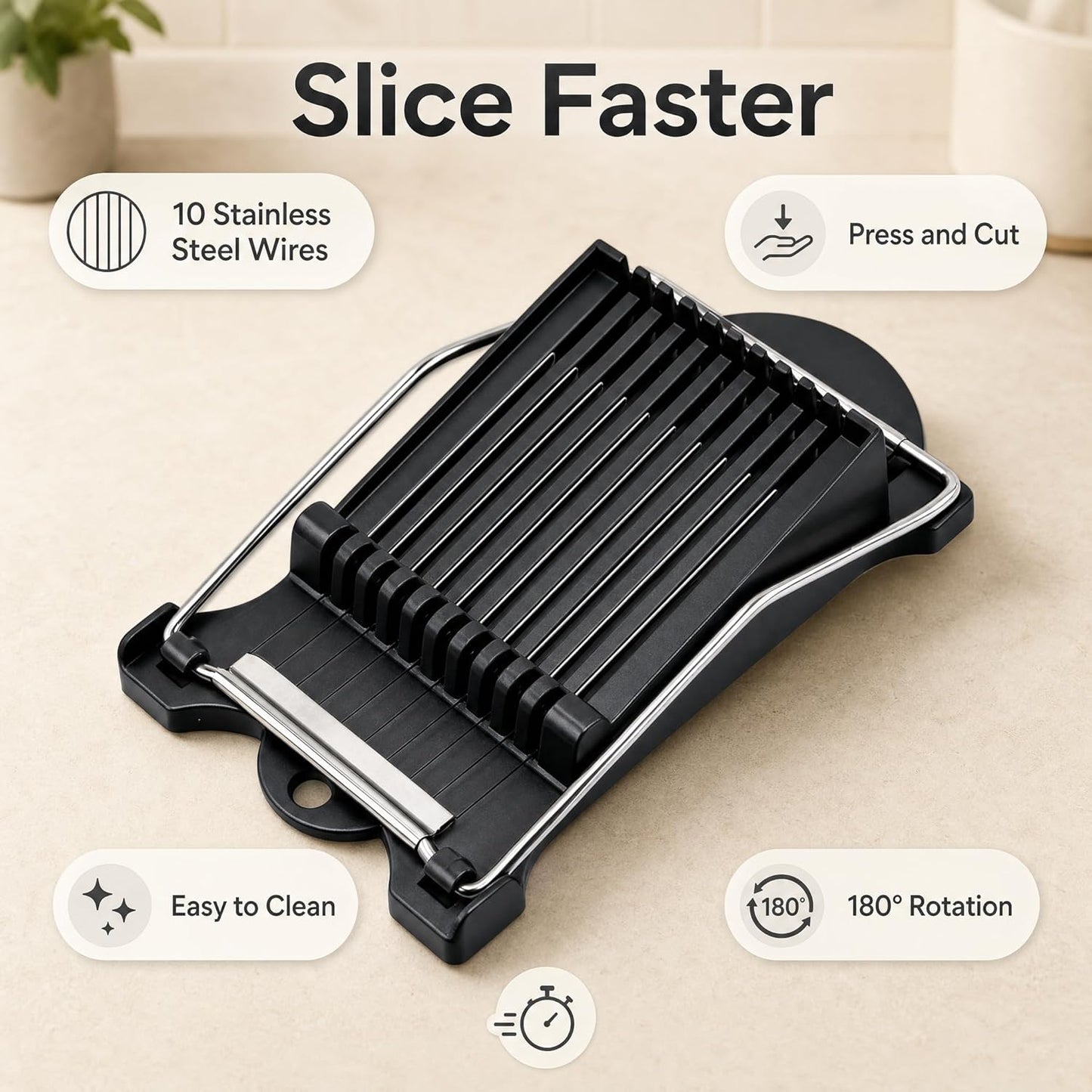 Spam Slicer, Easy Luncheon Meat Cutter with Stainless Wires, Multi-purpose Soft Food Cutter for Luncheon Meat, Fruit of Kitchen Home Use, Durable and Rust Resistant Food Prep Accessory,White