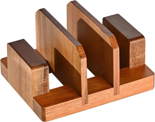 Fox Run Acacia Wood Cutting Board Holder, 3 Slot Cutting Board Organizer | Beautiful Acacia Wood | Cutting Board Stand For Countertops | Hold, Dry & Display Cutting Board | Kitchen Organization