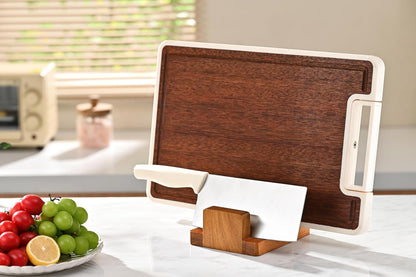 Fox Run Acacia Wood Cutting Board Holder, 3 Slot Cutting Board Organizer | Beautiful Acacia Wood | Cutting Board Stand For Countertops | Hold, Dry & Display Cutting Board | Kitchen Organization