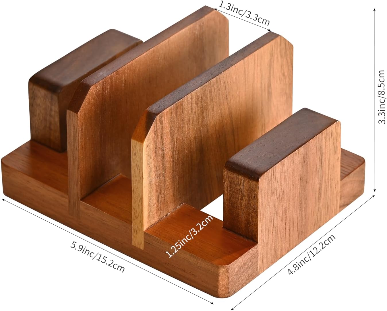 Fox Run Acacia Wood Cutting Board Holder, 3 Slot Cutting Board Organizer | Beautiful Acacia Wood | Cutting Board Stand For Countertops | Hold, Dry & Display Cutting Board | Kitchen Organization