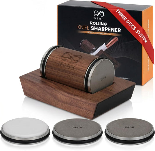 Rolling Knife Sharpener 15 & 20 Degrees Dual Angle Magnetic Knife Sharpener Kit for Kitchen & Chef Knives, Perfect Kitchen Gift